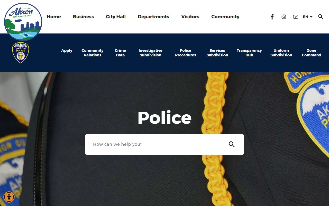 Akron police phone directory website