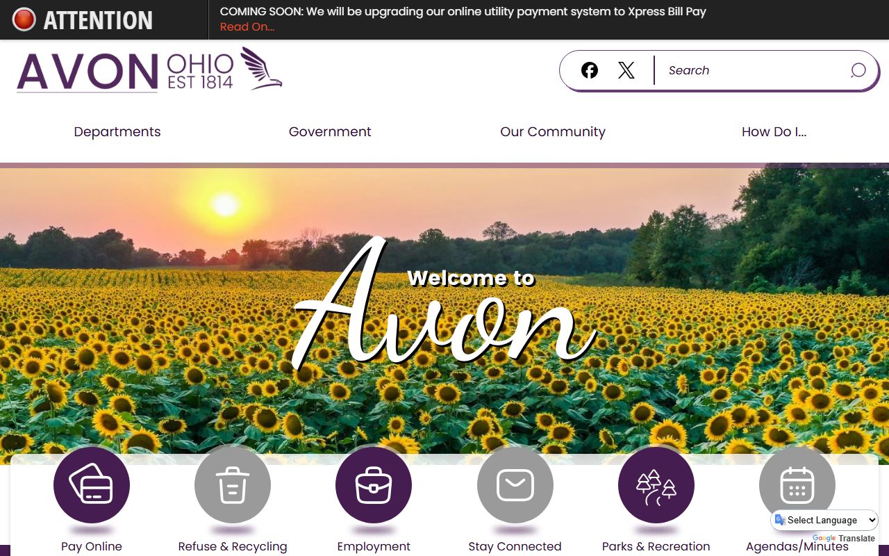 Avon city website phone directory contacts