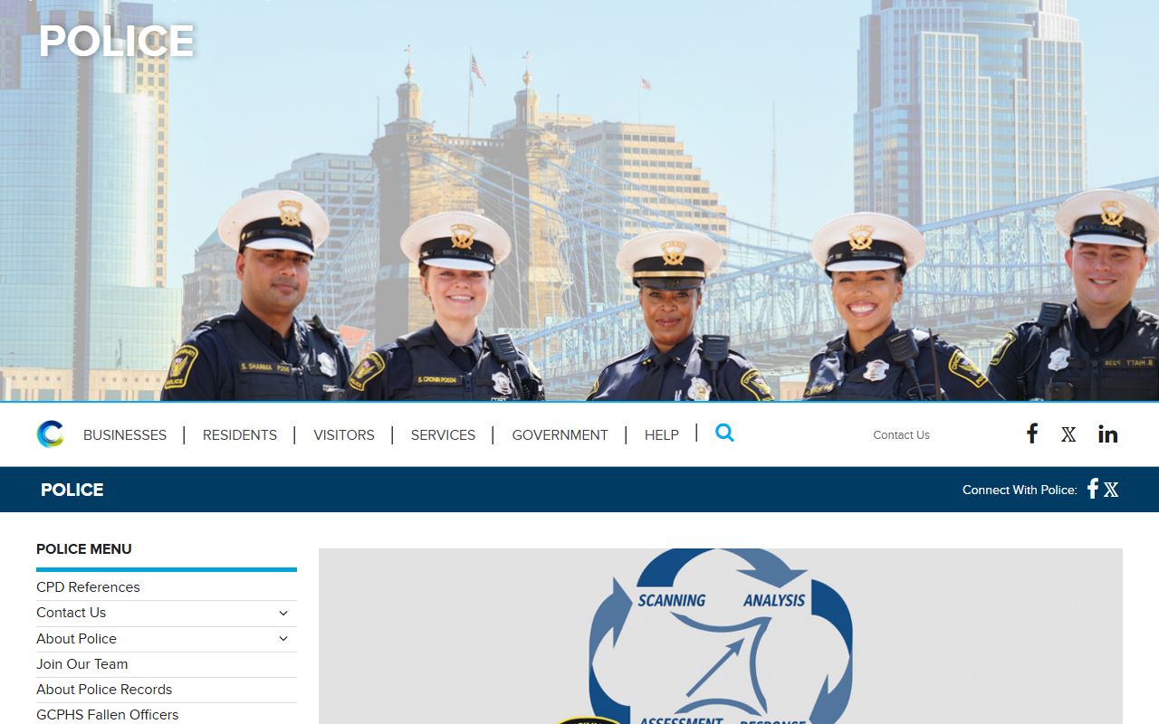 Cincinnati police phone directory website