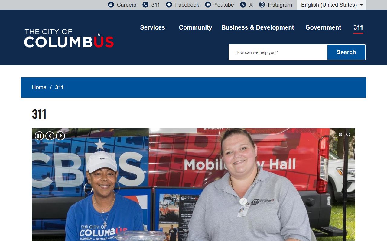 Columbus 311 phone directory portal