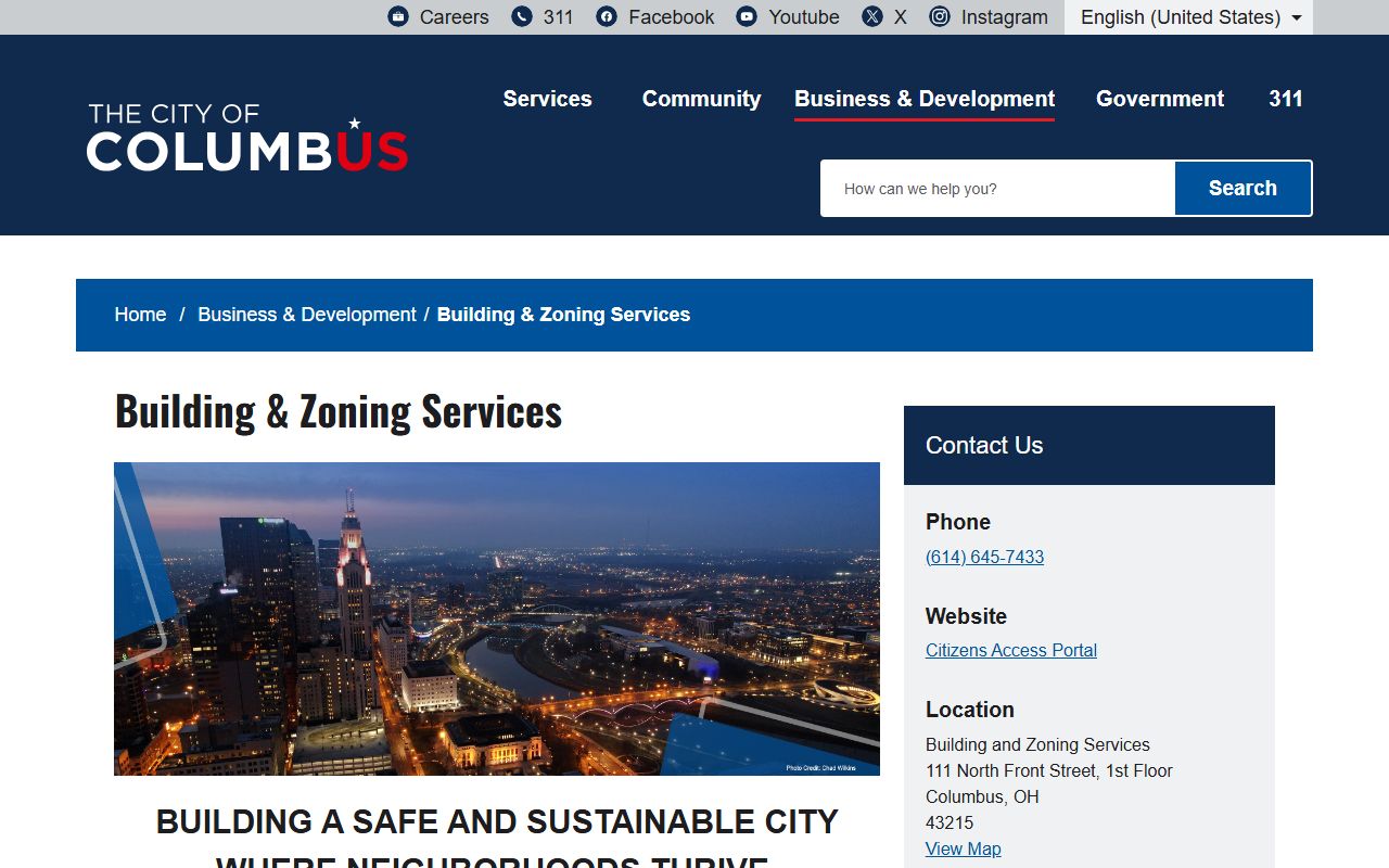 Columbus phone directory city website