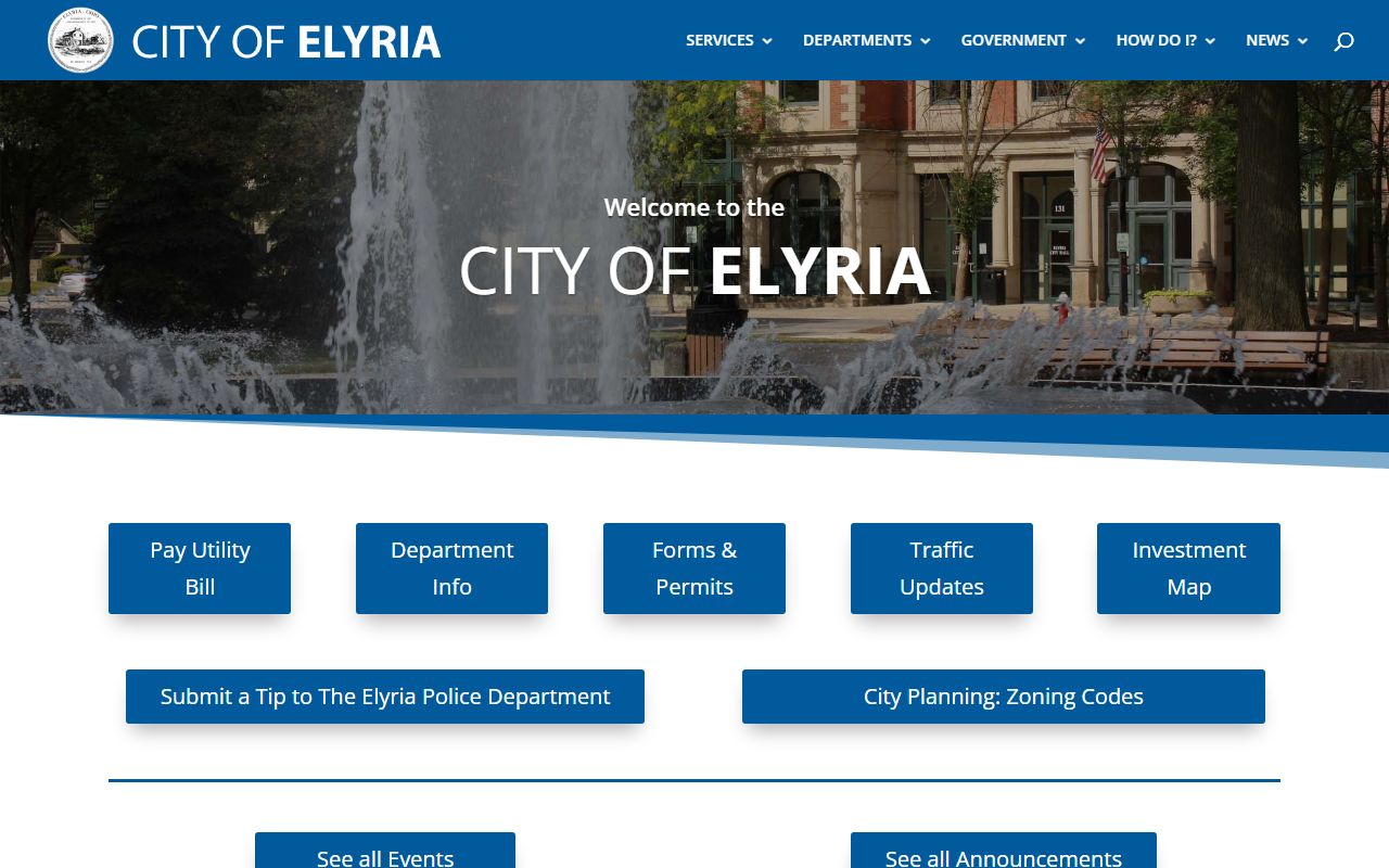 Elyria phone directory city website