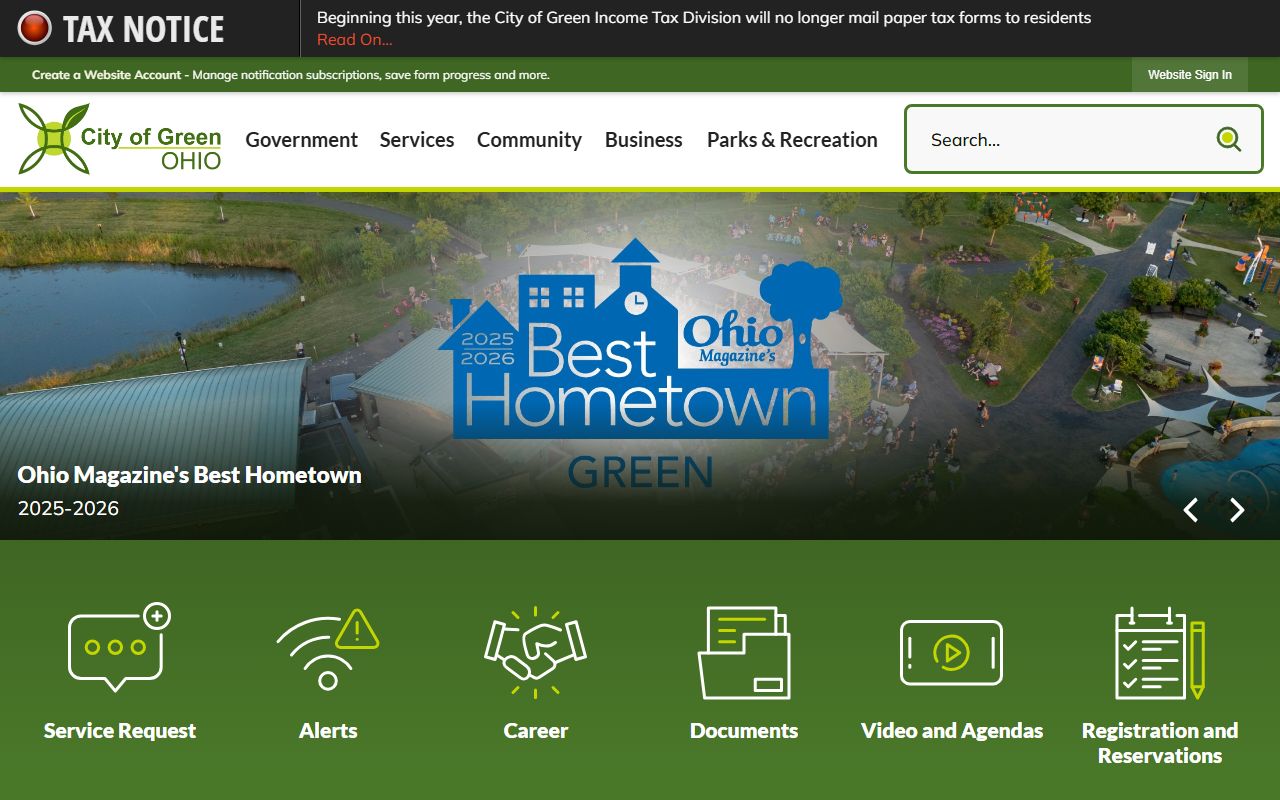 Green city phone directory website