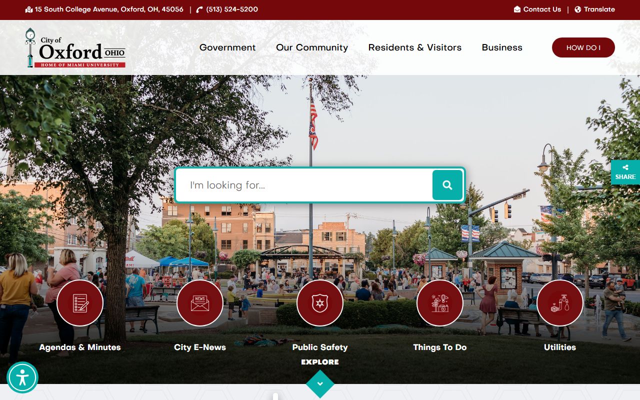 Oxford phone directory city website
