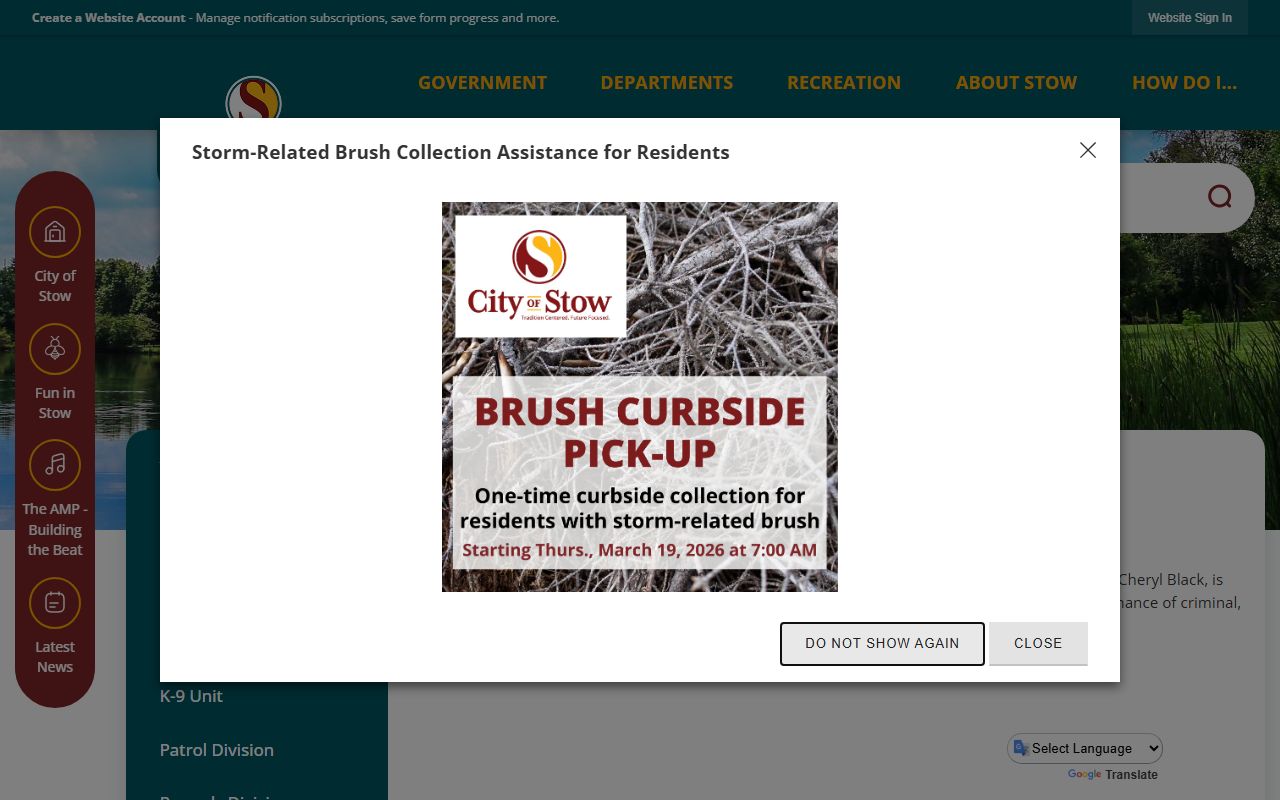 Stow city website phone directory