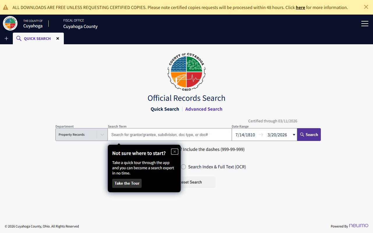 Cuyahoga County public records phone directory search