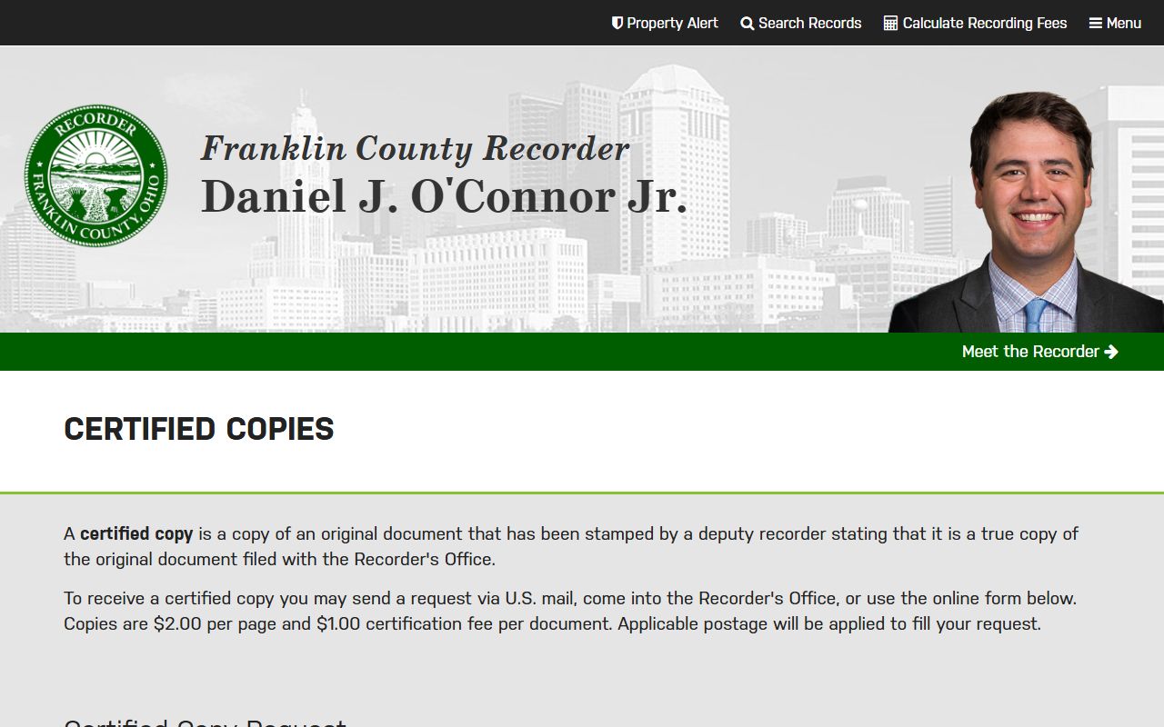 Franklin County Recorder public records search phone directory
