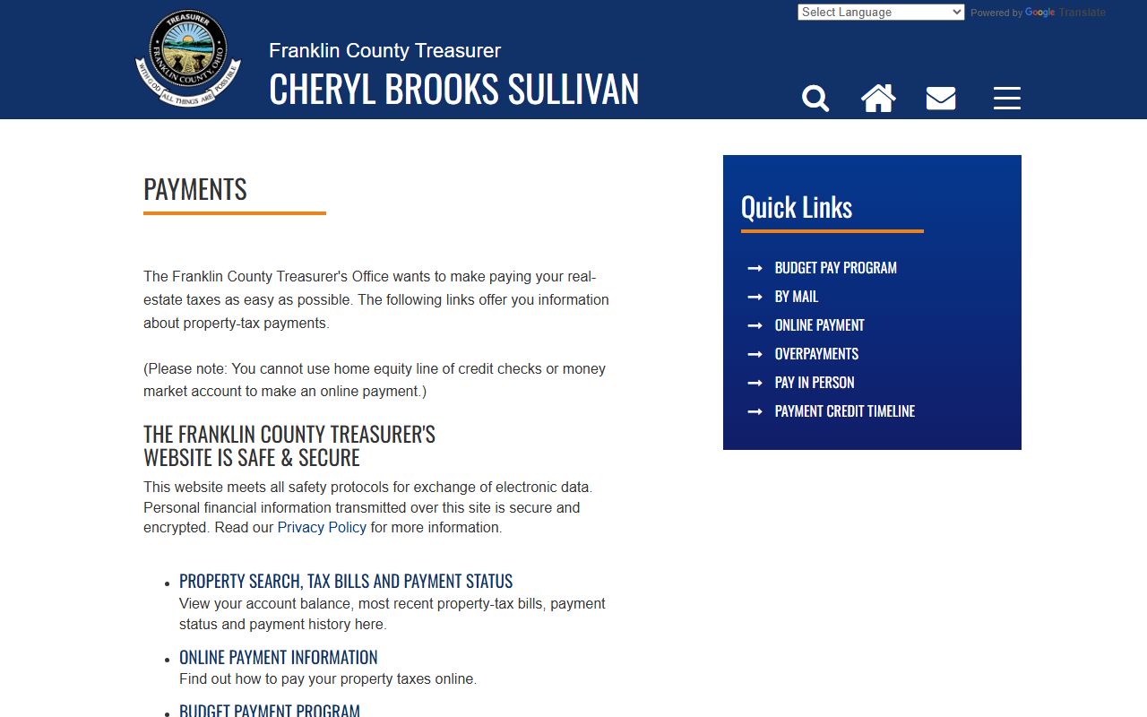 Franklin County Treasurer website phone directory