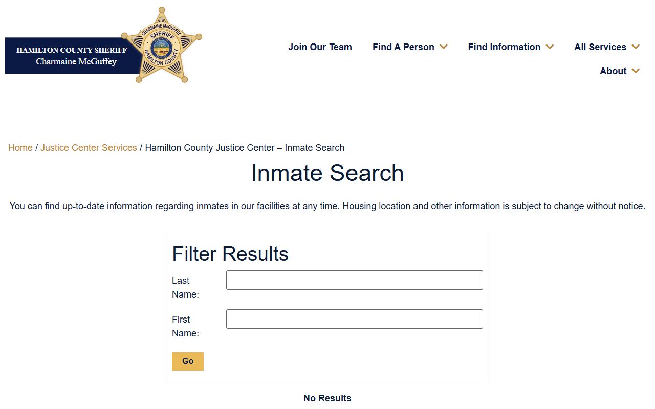Hamilton County phone directory inmate search tool