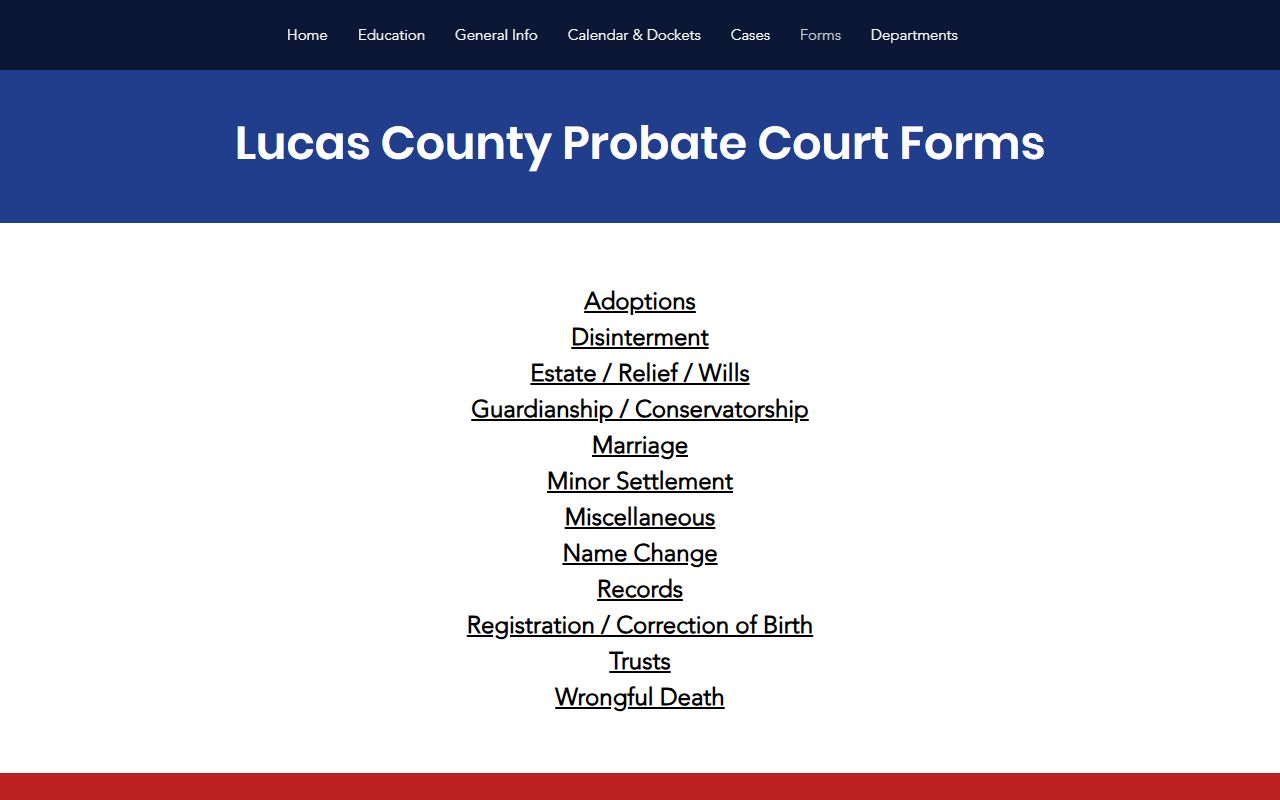 Lucas County Probate Court website phone directory