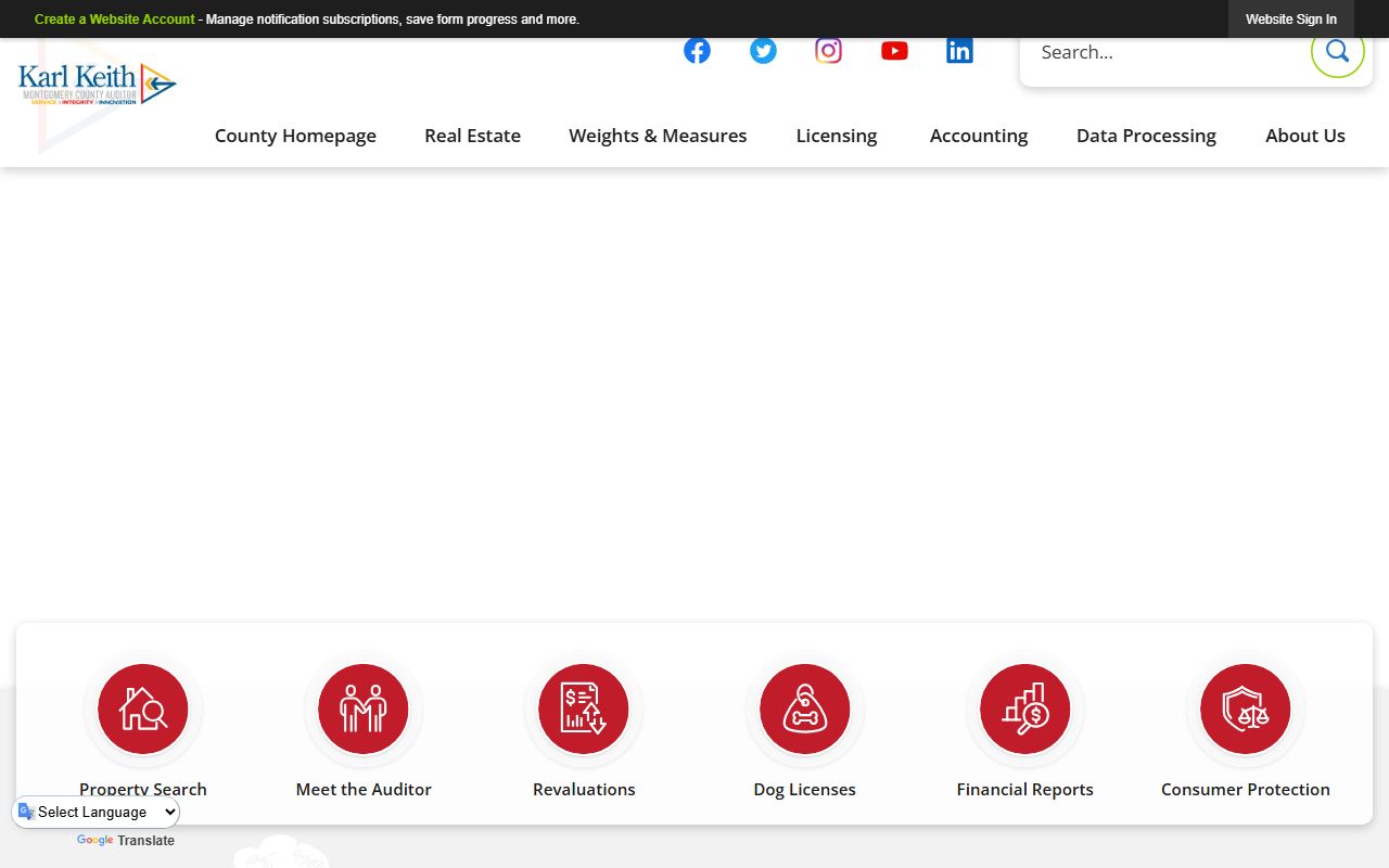 Montgomery County Auditor website phone directory search