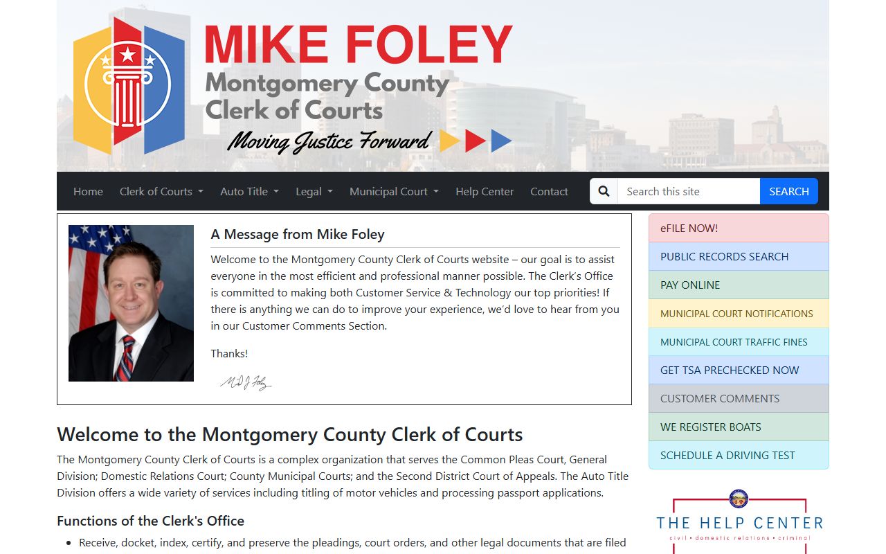 Montgomery County Clerk of Courts website phone directory