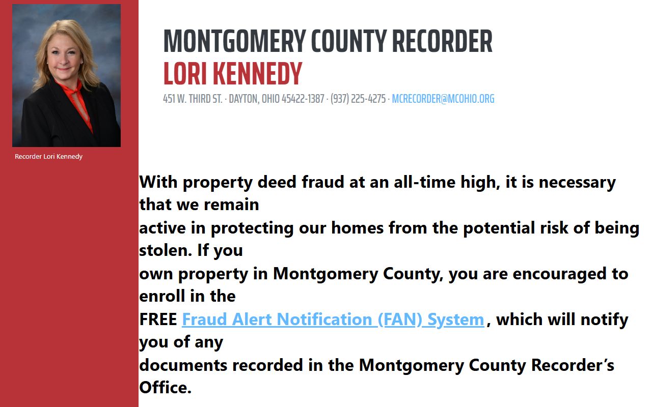 Montgomery County Recorder website phone directory
