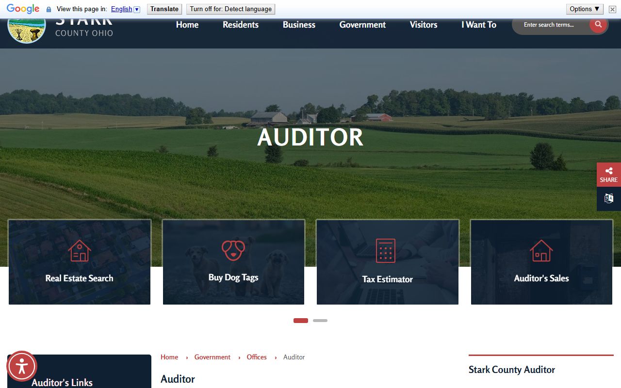Stark County phone directory auditor website