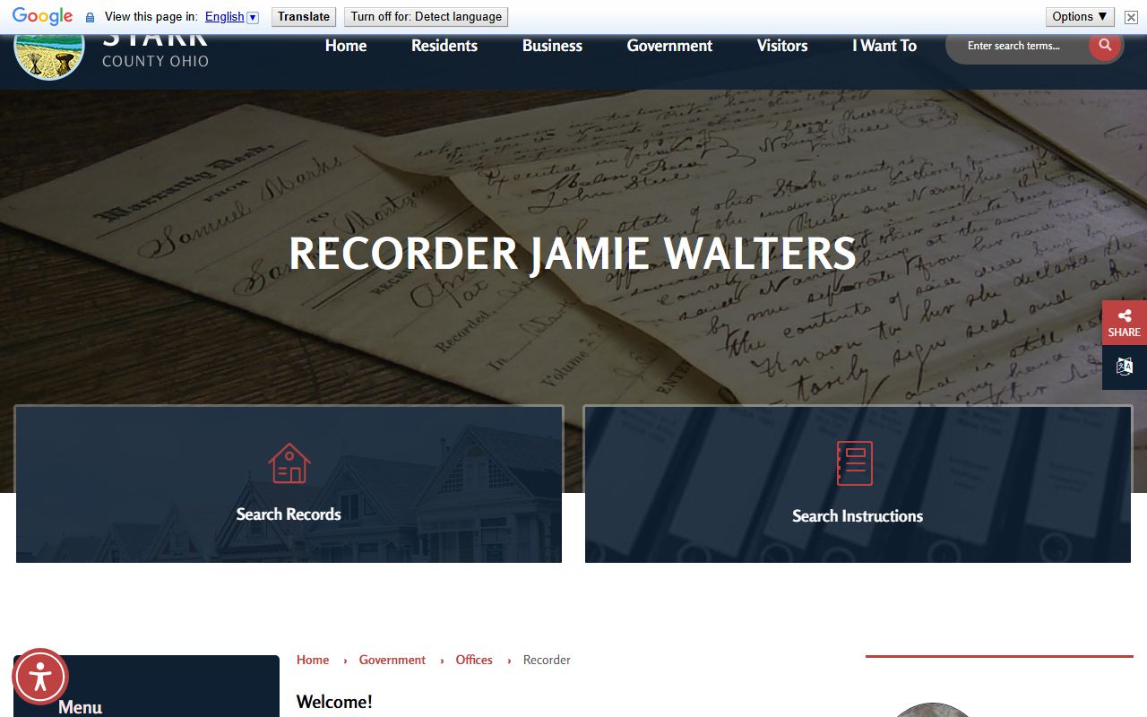 Stark County phone directory recorder website