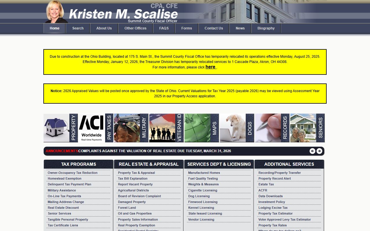 Summit County phone directory fiscal office search portal